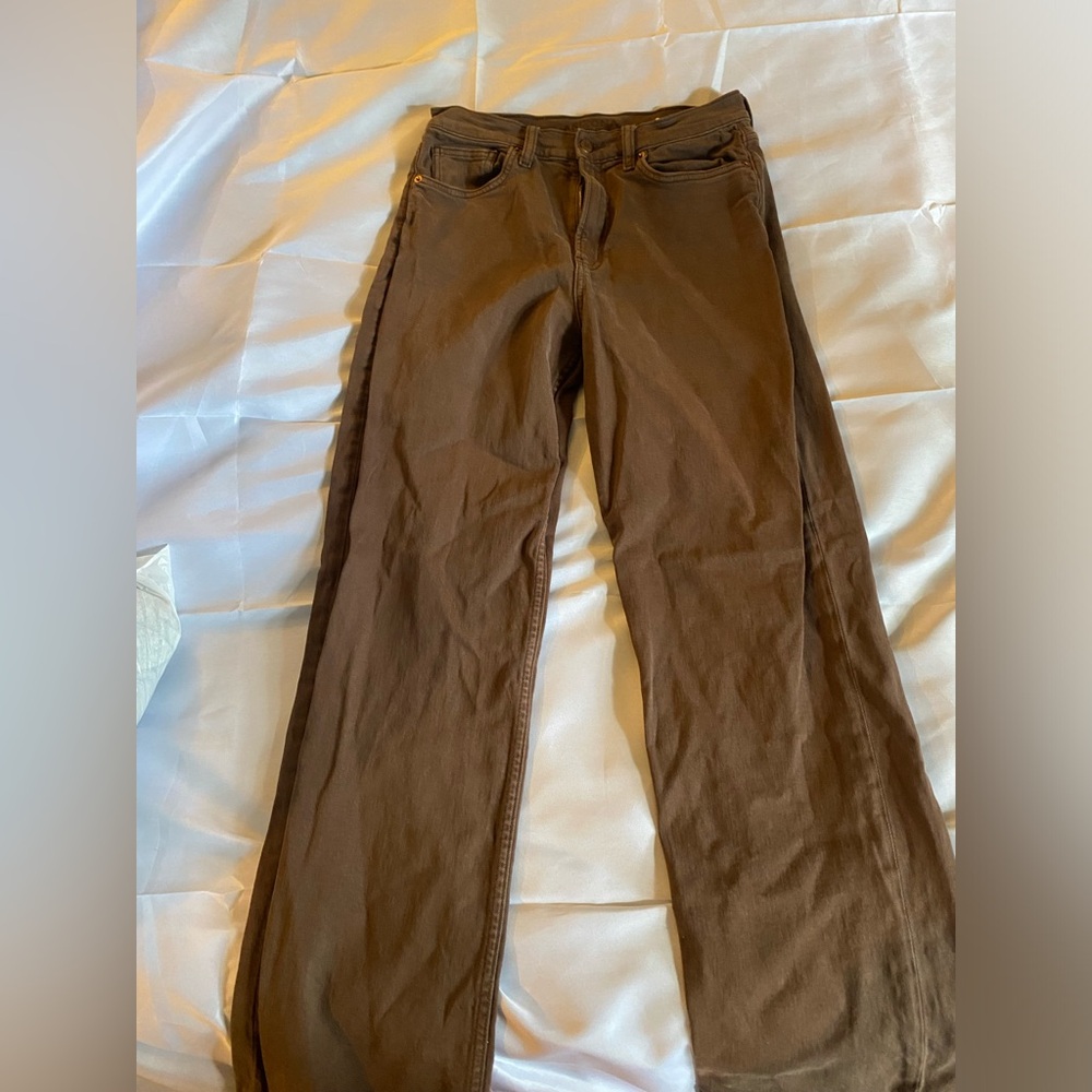 Straight leg brown pants